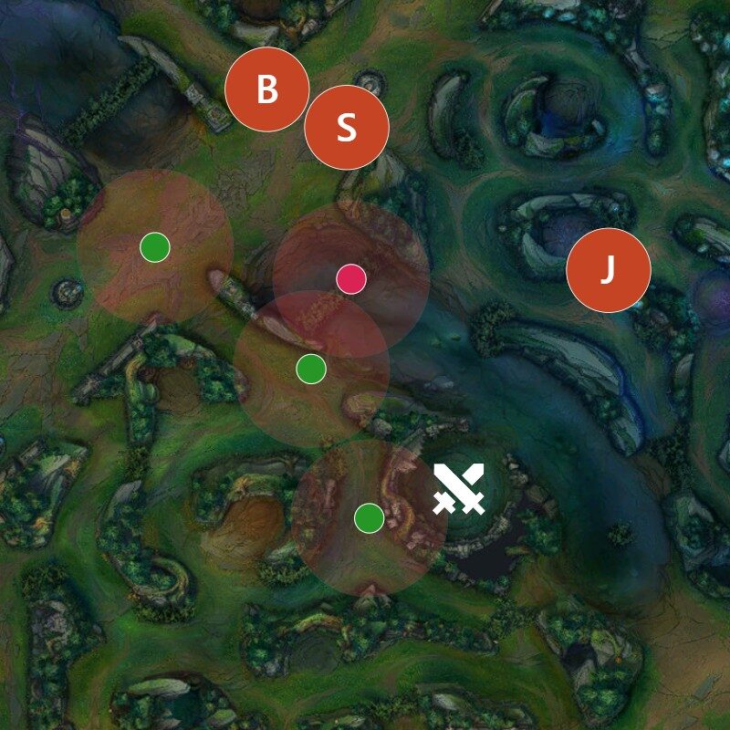 LoLドラゴン前レッドサイドのワード配置図